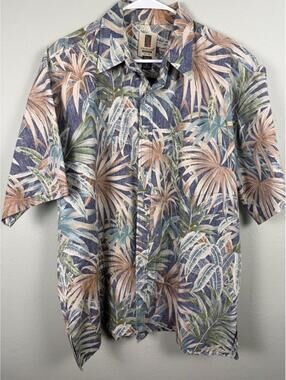 Tori Richard Honolulu Hawaiian Shirt XL Tropical Print Short Sleeve Cotton